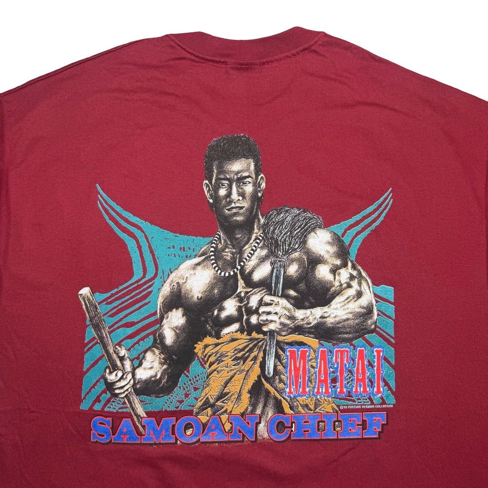 Vintage 90s Samoan Strength Matai Samoan Chief warrior shirt XXL